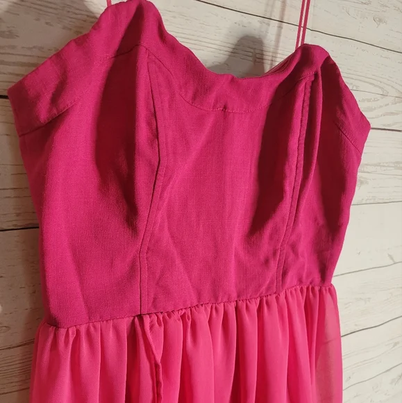 Keepsake the label medium strapless hot pink high low dress - Picture 4 of 9